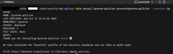 Kyverno policies