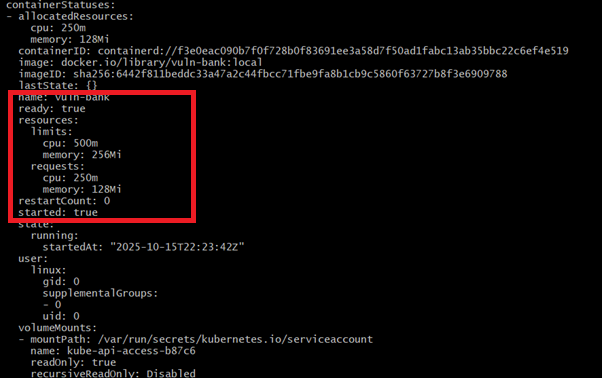 Resources injected