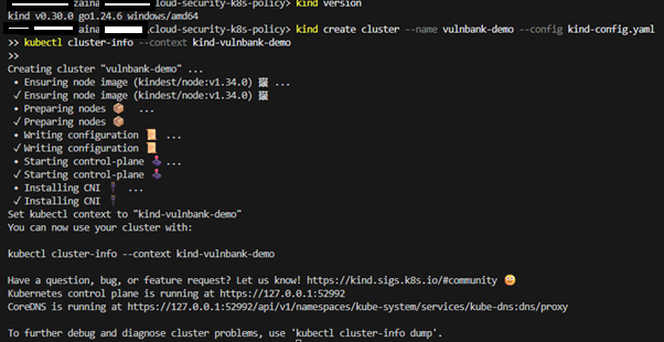 Kind cluster created